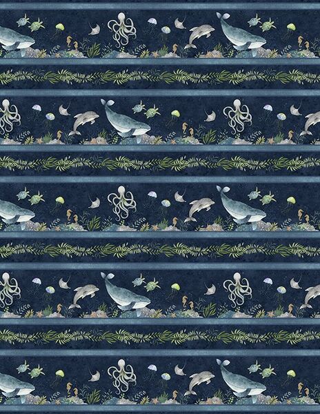 Wilmington Prints Paradise Bay 3051 40752 474 Repeating Stripe Multi