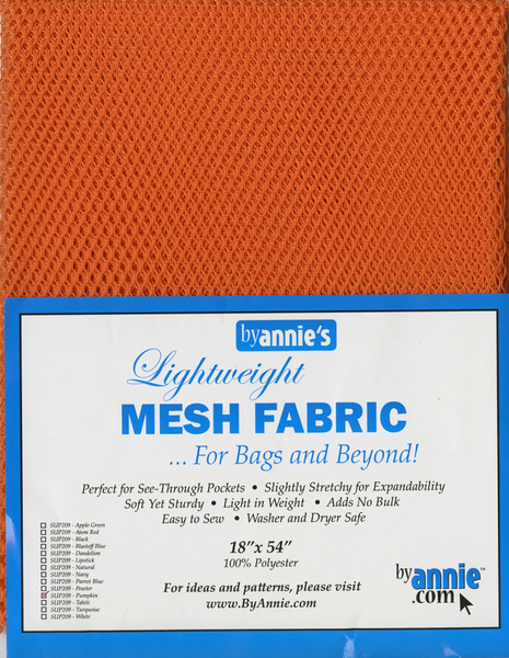 By Annie PBASUP209 Lightweight Mesh Fabric 18inx54in Pumpkin