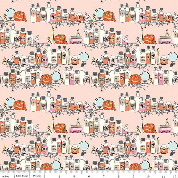 Riley Blake Spooky Schoolhouse Potions Class Blush C13201-Blush