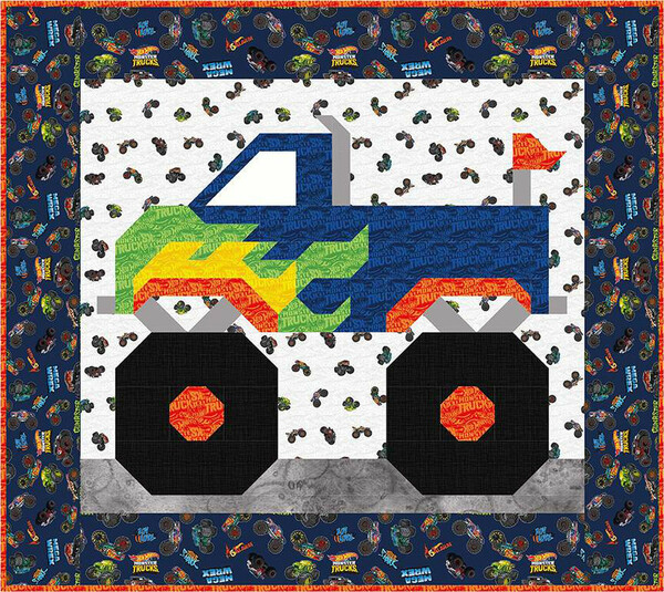 Riley Blake KT-12950 Hot Wheels Monster Truck Quilt Kit