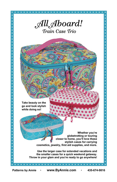 ByAnnie PBA244 All Aboard! Train Case Trio Pattern