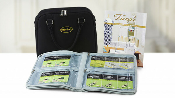 Baby Lock BLETS8FTKIT Triumph Serger Foot Kit: Beading, Binders 3/4" & 1-1/2", Blindem, Clear, Cording, Cover Chain, Curving, 28 & 36mm Bias Binders
