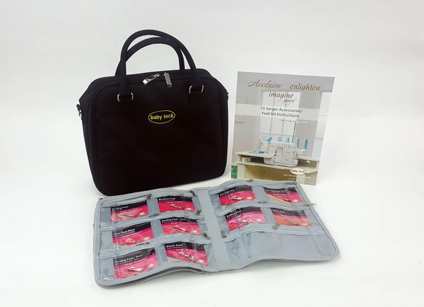 114585: Baby Lock BLES4FTKIT Acclaim Victory Celebrate 55th Anniversary Serger Enlighten Imagine Wave Foot Kit 10 piece