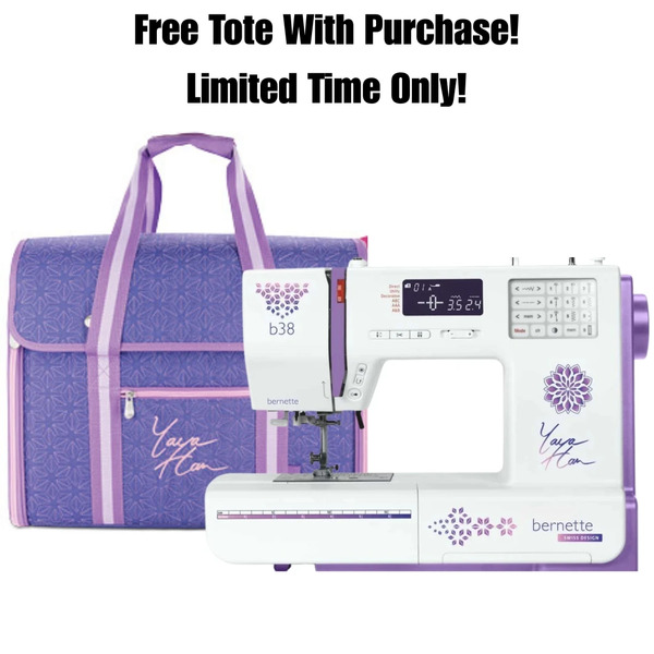 Bernette B38 Yaya Han, 394-Stitch Computer Sewing Machine, 8 Buttonholes, 3 Fonts, Threader, Thread Trimmers, Hard Case, Extension Table