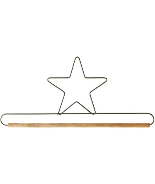 Ackfeld Manufacturing 66157 7-1/2in Star Decorative Craft Hanger w/1/4in Dowel Gray
