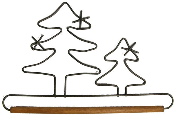 Ackfeld Manufacturing 88257 7-1/2in Evergreen Hanger With Stained Dowel Silver
