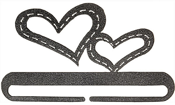 Ackfeld Manufacturing 27482 6in Stitched Hearts Split Bottom Charcoal