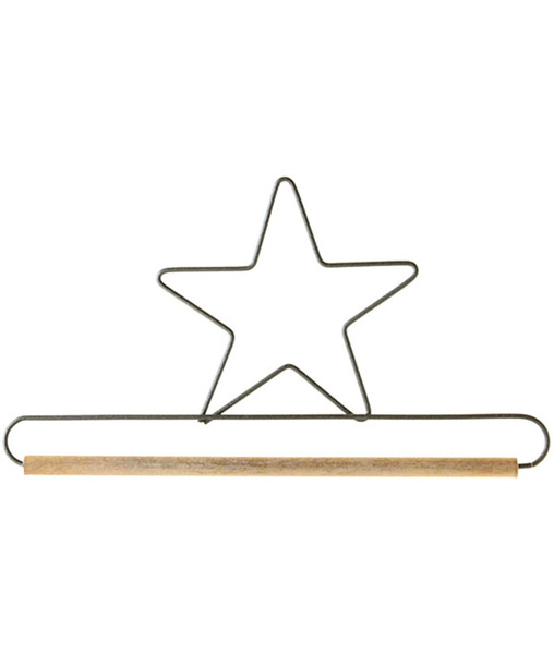 Ackfeld Manufacturing 66110 6in Star Decorative Craft Hanger w/1/4in Dowel Gray