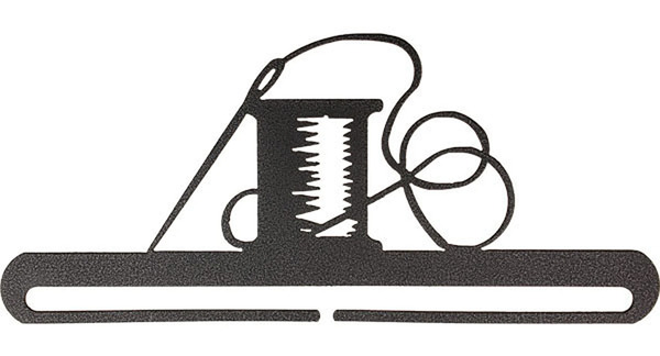 Ackfeld Manufacturing 24297 6in Needle & Thread Split Bottom Charcoal Fabric Holder