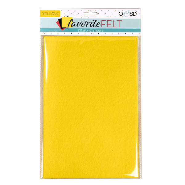OESD Favorite Felt Yellow 2pk Embroidery Fabrics