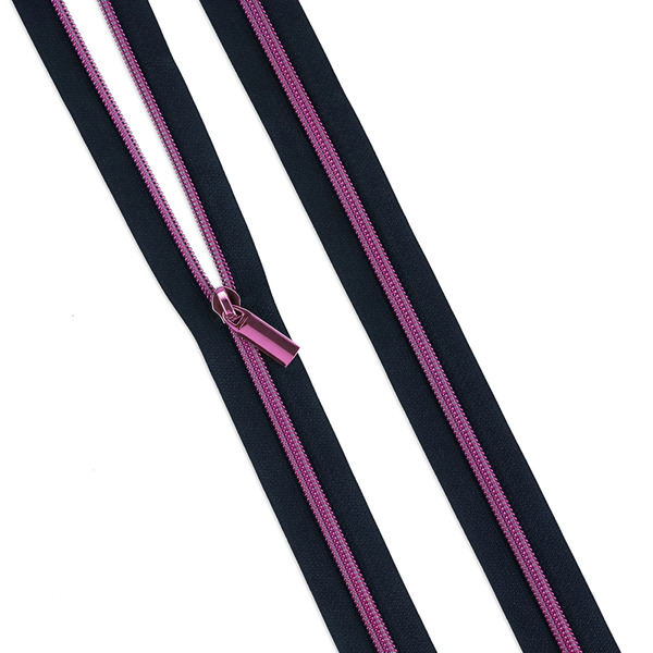 Sallie Tomato Navy #5 Nylon Tula Pink Coil Zipper 3yds and 9 Pulls # ZBY5C131