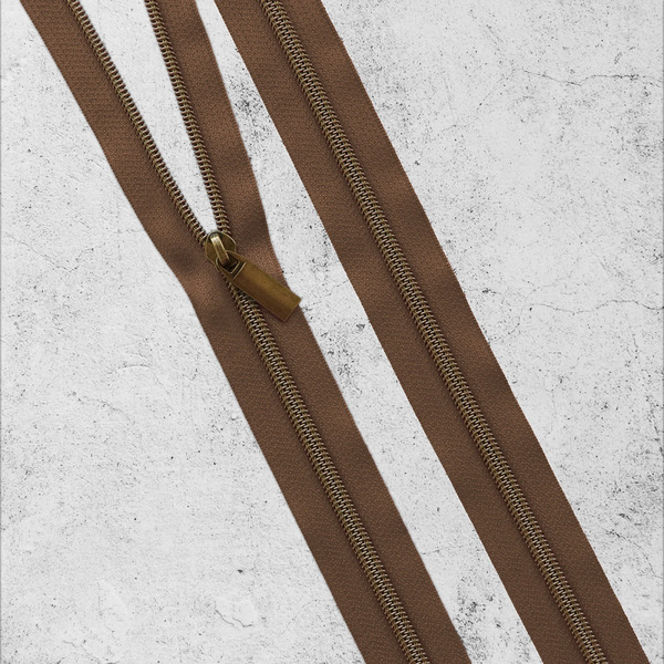 Sallie Tomato ZBY3C34 Zippers By The Yard Brown Antique