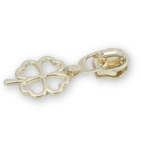 Sallie Tomato STS275G Four 5 Four-leaf Clover Zipper Pulls Gold