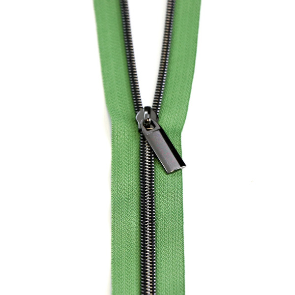 Sallie Tomato ZBY5C50 Magnolia #5 Nylon Gunmetal Coil Zippers: 3 Yards with 9 Pulls