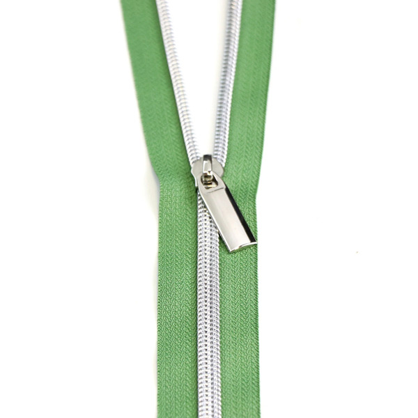 Sallie Tomato ZBY5C46 Magnolia #5 Nylon Nickel Coil Zippers: 3 Yards with 9 Pulls
