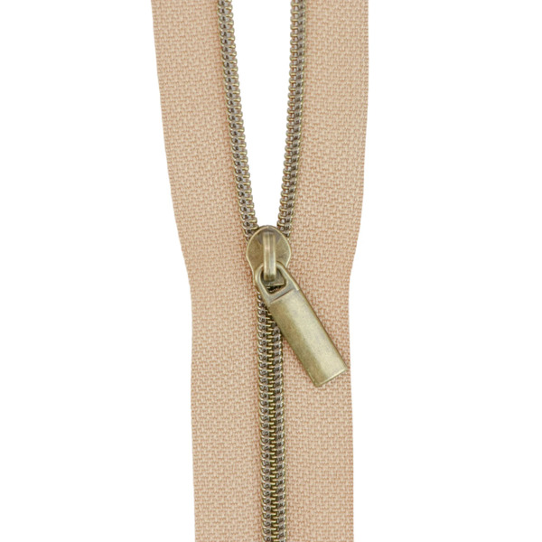 Sallie Tomato ZBY3C29 Natural #3 Nylon Antique Coil Zippers: 3 Yards with 9 Pulls