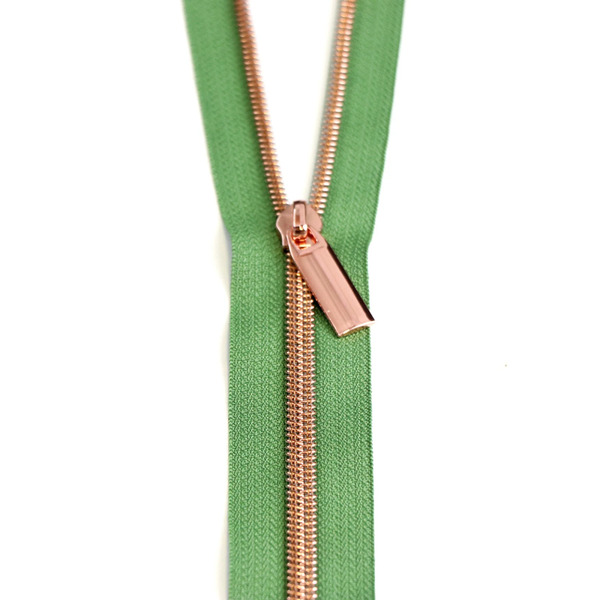 Sallie Tomato ZBY5C48 Magnolia #5 Nylon Rose Gold Coil Zippers: 3 Yards with 9 Pulls