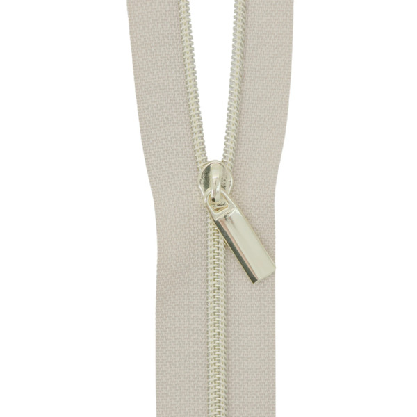 Sallie Tomato ZBY3C22 Beige #3 Nylon Gold Coil Zippers: 3 Yards with 9 Pulls