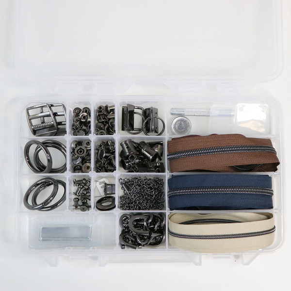 Sallie Tomato STS225B Gunmetal Artisan Hardware & Zipper Set