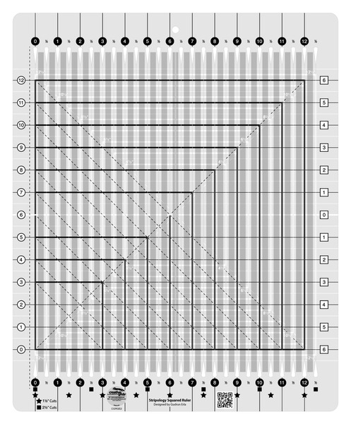 Creative Grids CGRGE2 Quilt Ruler Stripology® Squared Ruler