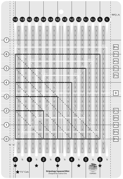 Creative Grids CGRGE3 Quilt Ruler Stripology® Mini  Ruler