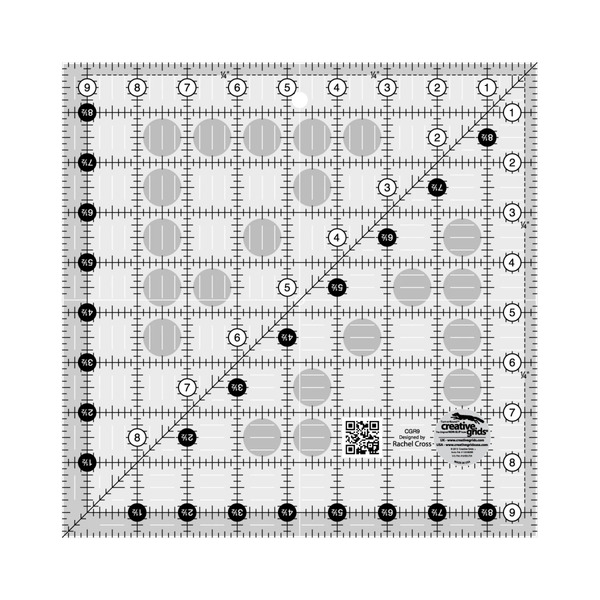 Creative Grids CGR9 Quilt Ruler 9-1/2in Square