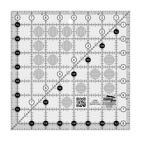 Creative Grids CGR8 Quilt Ruler 8-1/2in Square