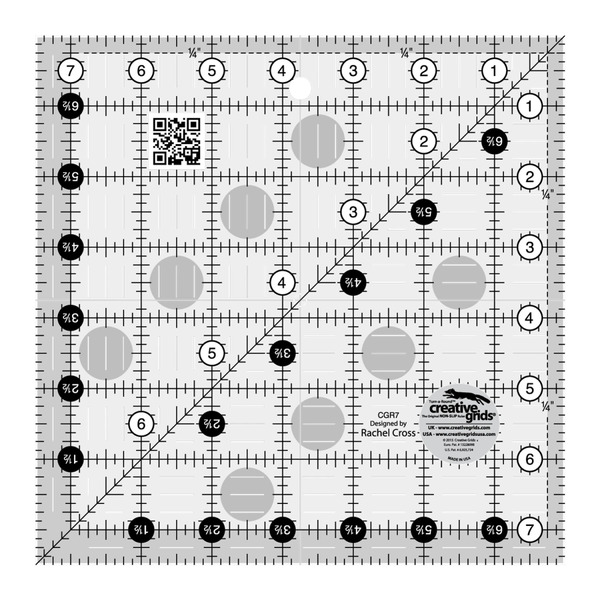 Creative Grids CGR7 Quilt Ruler 7-1/2in Square