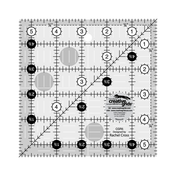 Creative Grids CGR5 Quilt Ruler 5-1/2in Square Ruler