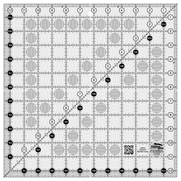 Creative Grids CGR12 Quilt Ruler 12-1/2in Square Ruler