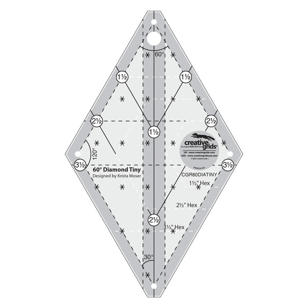 Creative Grids Quilt Ruler 60 Degree Tiny Diamond