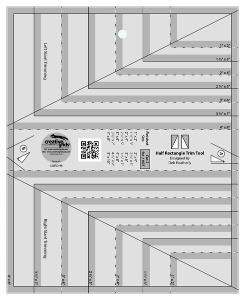 Creative Grids Quilt Ruler Half Rectangle Trim Tool