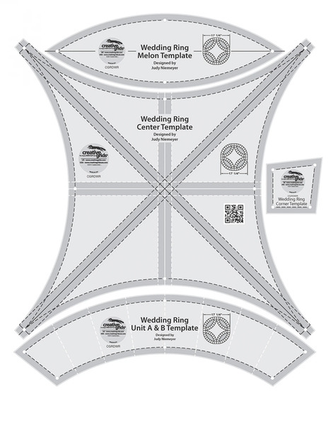 Creative Grids Quilt Ruler Double Wedding Ring Template Set