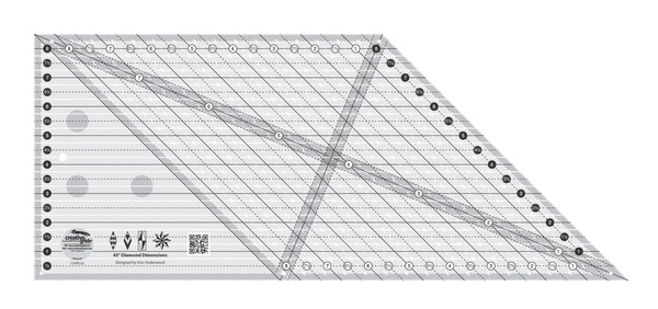 Creative Grids Quilt Ruler 45 Degree Diamond Dimensions