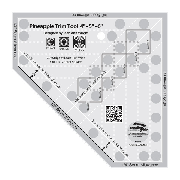 Creative Grids Quilt Ruler Pineapple Trim Tool Mini