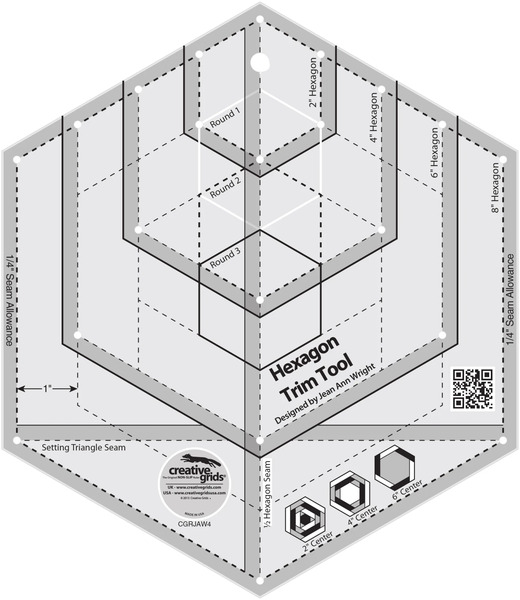 Creative Grids Quilt Ruler Hexagon Trim Tool