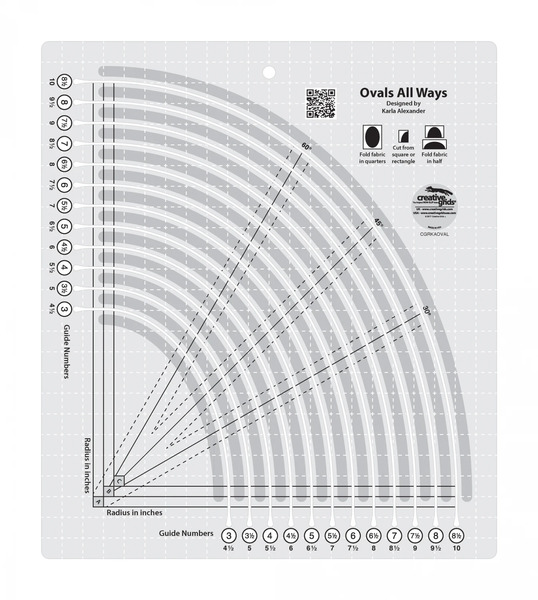 Creative Grids Quilt Ruler Ovals All Ways