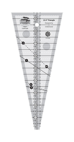 Creative Grids Quilt Ruler 22-1/2 Degree Triangle