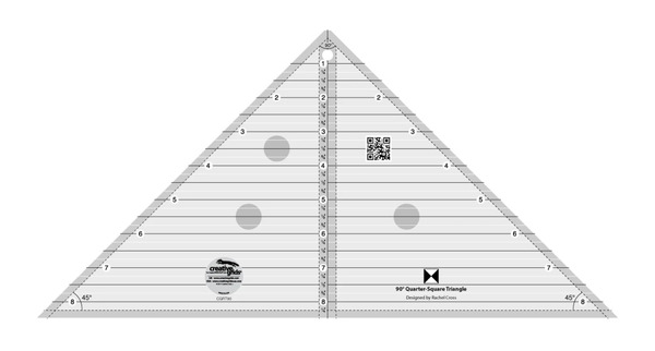 Creative Grids Quilt Ruler 90 Degree Quarter-Square Triangle