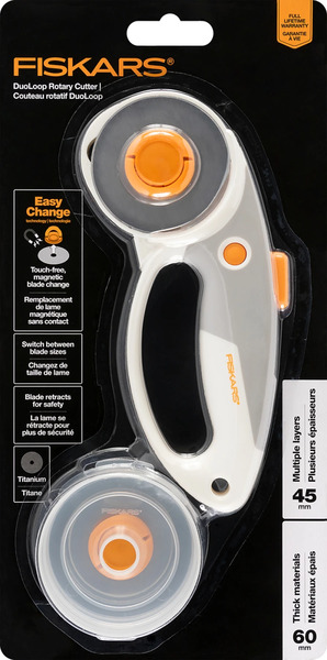Fiskars 1065937 Easy Change DuoLoop Rotary Cutter for 45mm and 60mm Blades