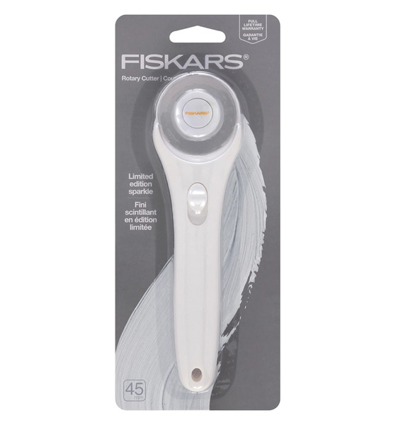 Fiskars 197954 45mm Fashion Stick Rotary Cutter White Sparkle