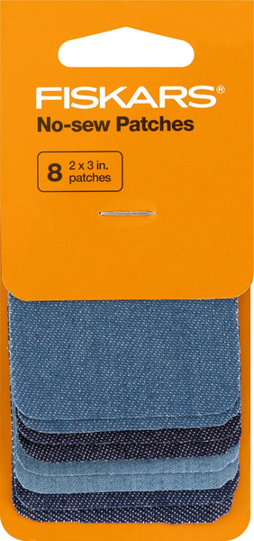 Fiskars 107540 Denim Iron-on Patches 8pc