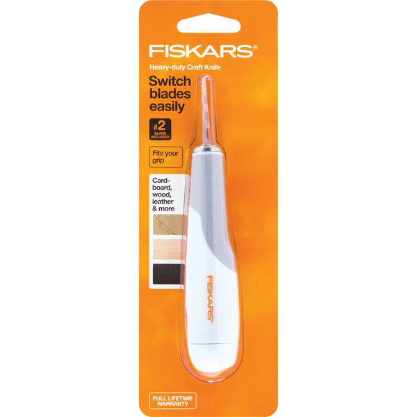 Fiskars 165170 Heavy-Duty Easy Change Craft Carve Detail Knife With No 2 Blade