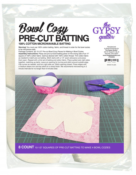 Gypsy Quilter TGQ036 Bowl Cozy Pre-Cut Batting 8ct