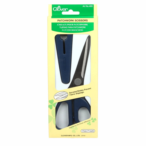 Clover 493 Serrated Patchwork Scissor 7in