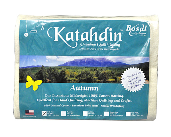 Bosal 395B-WHT Katahdin Premium 100% Cotton Batting - Autumn 4oz - 45in x 60in