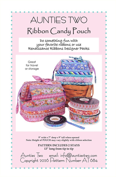 Aunties Two AT684 Ribbon Candy Pouch Pattern