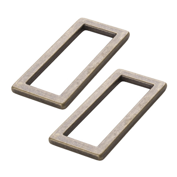 ByAnnie HAR15RRABTWO Rectangle Ring Flat 1-1/2in Antique Brass Set of Two