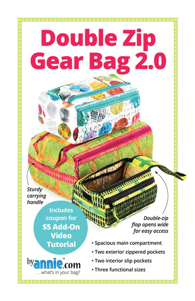 ByAnnie PBA257-2 Double Zip Gear Bags 2.0 Pattern