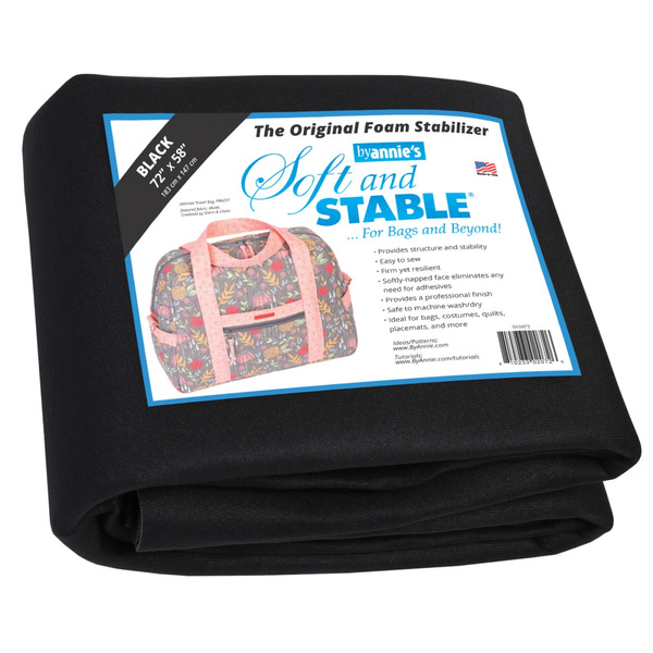 ByAnnie PBASS1072 Soft and Stable Black 100% Polyester Foam Stabilizer 72in x 58in